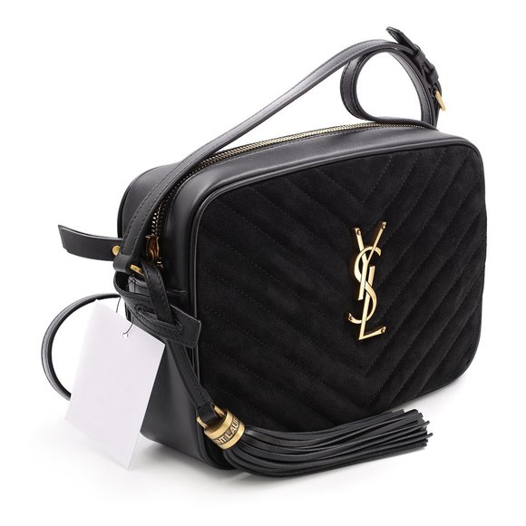 Saint Laurent Lou Matelasse Black Velvet Leather Small Camera Crossbody Bag - Picture 5 of 6
